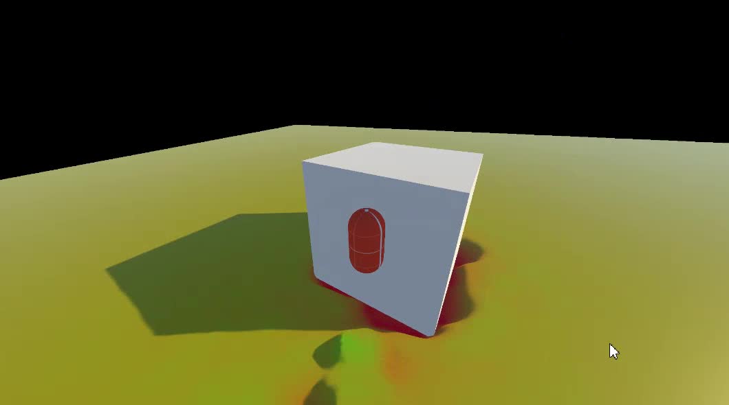 Deformation mapped to colour in shader.