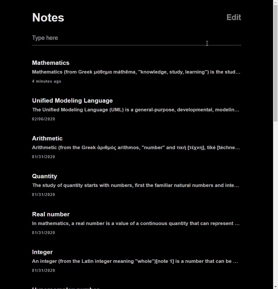 Notes app linking video.
